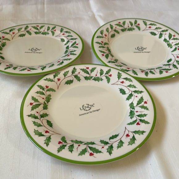 NWT LENOX Holiday 3 pc set Melamine Accent Plates 8” - Picture 7 of 11